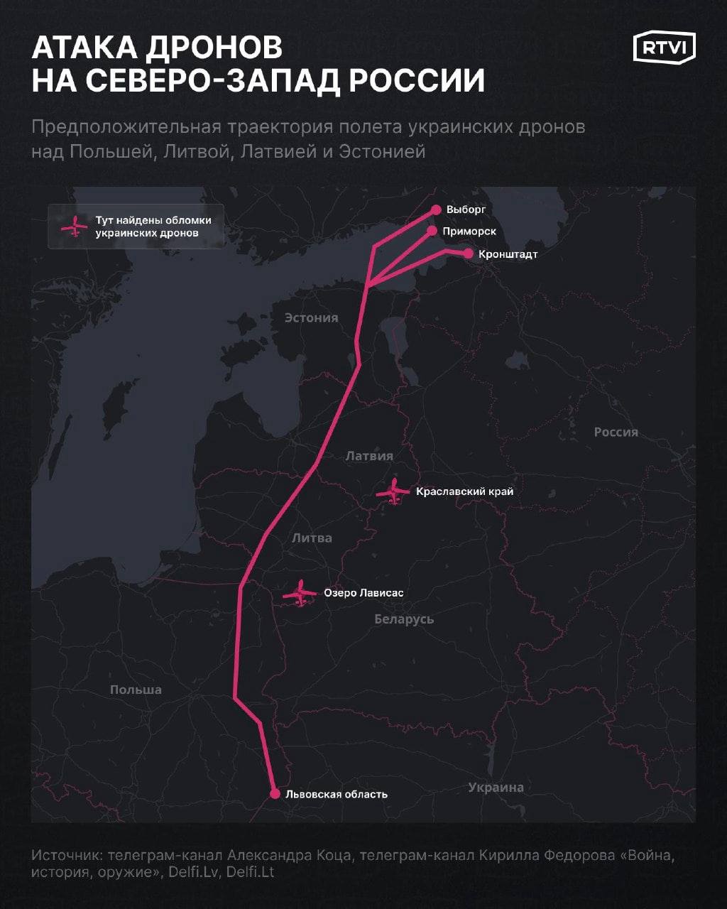 Насчет вот этого. Все уже убедили себя, что атаки на Усть-Лугу идут через шпротов, и вроде бы упавшие у них дроны это подтверждают
