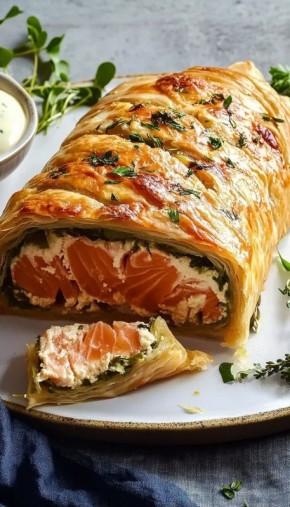 Праздничный лосось в хрустящем тесте: кулинарная магия на вашем столе