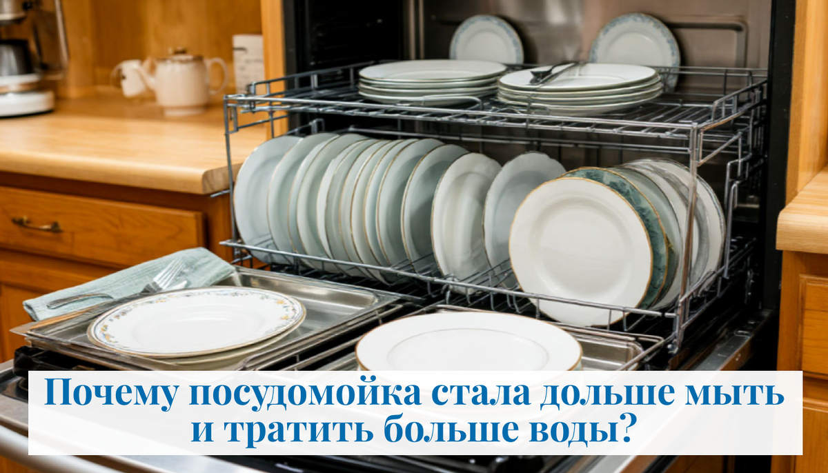 Почему ваша посудомойка стала медленнее и тратит больше воды?