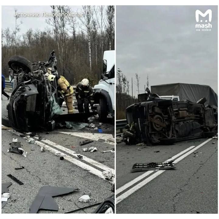 Смертельное ДТП на съезде к Мурманскому шоссе — автомобиль начал обгон справа от фуры и загнал себя в ловушку