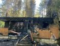 Двухэтажная баня сгорела в Киришском районе