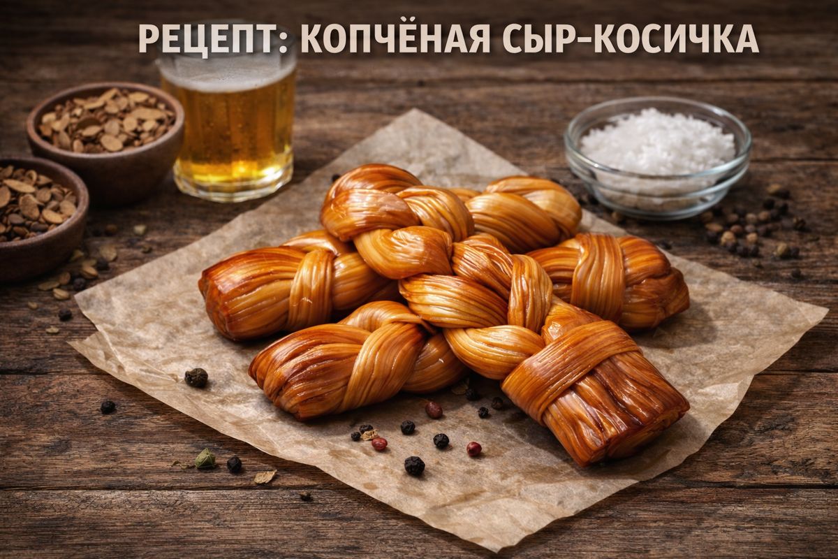Ароматная копчёная сыр?косичка из сулугуни — рецепт для домашней коптильни