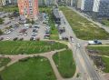 «МЫ ПРОТИВ». Такую надпись из досок выложили энтузиасты на зеленой поляне в Мурино