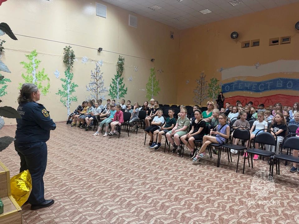 Беседы по безопасности. Сотрудники отдела надзорной деятельности и профилактической работы Кингисеппского района собрали в актовом зале школы №6 воспитанников летних пришкольных лагерей школ №2, №3, №5, №6 г. Кингисеппа с... Беседы по безопасности. Сотрудники отдела надзорной деятельности и профилактической работы Кингисеппского района собрали в актовом зале школы №6 воспитанников летних пришкольных лагерей школ №2, №3, №5, №6 г. Кингисеппа с...