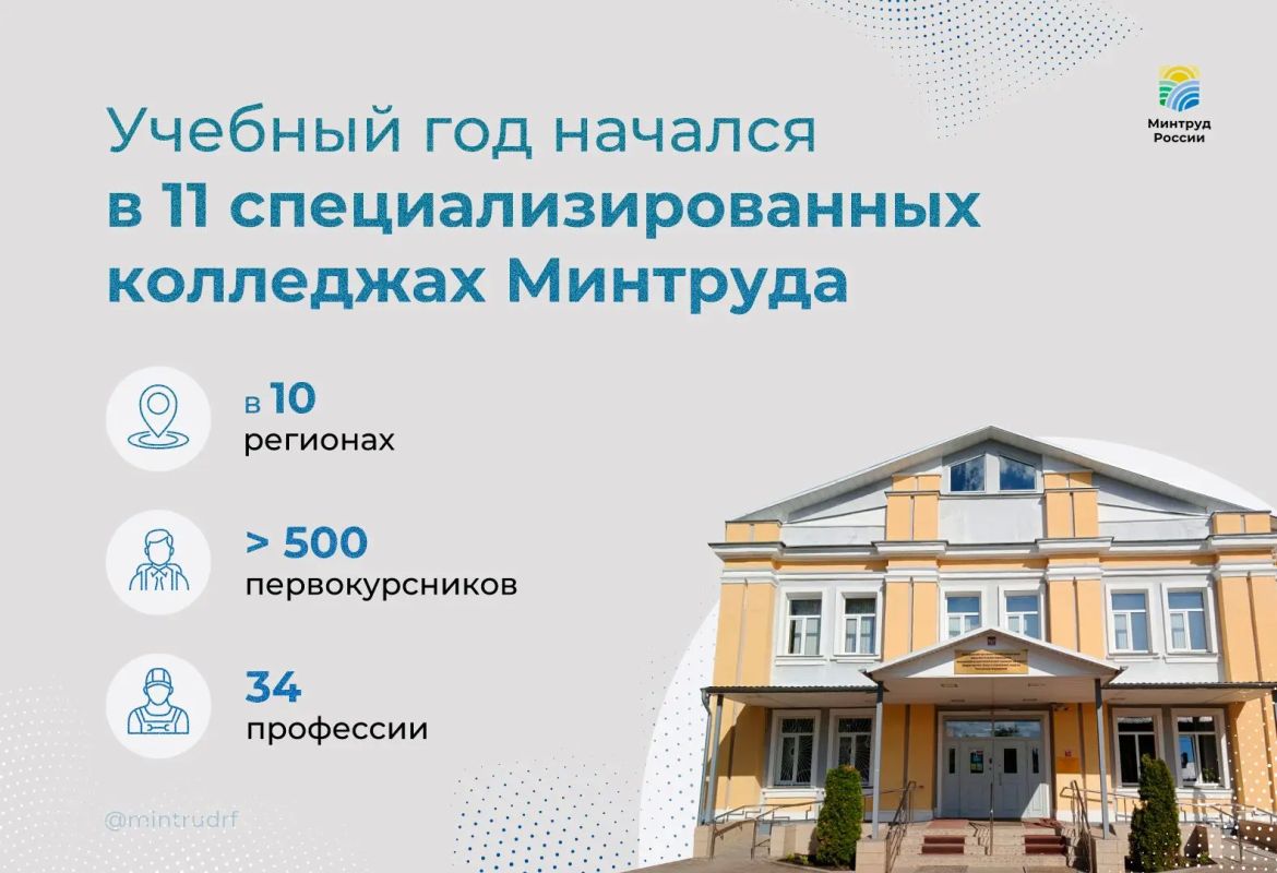 Учебный год начался в 11 специализированных колледжах Минтруда