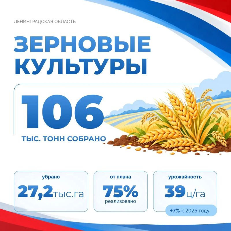 Вести с полей. По информации комитета по АПК Ленобласти на 21 сентября: Вести с полей. По информации комитета по АПК Ленобласти на 21 сентября: