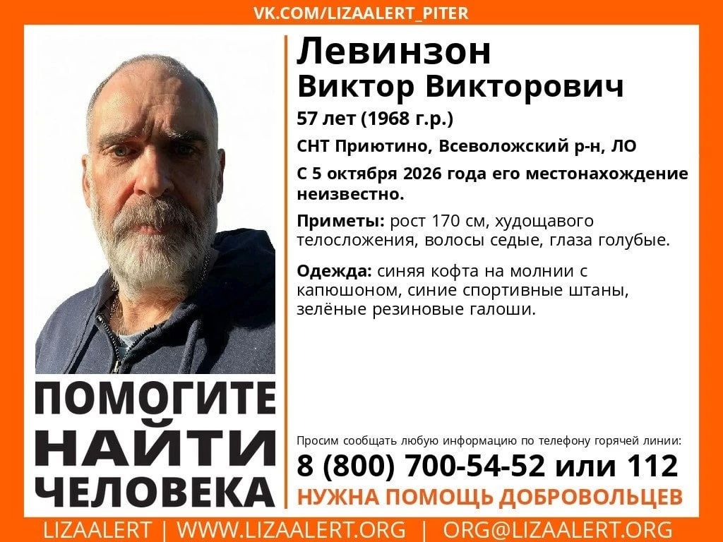 Журналист Виктор Левинзон пропал в Ленобласти