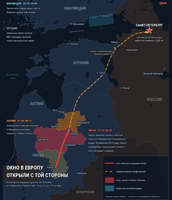 Откуда именно атаковали Петербург?