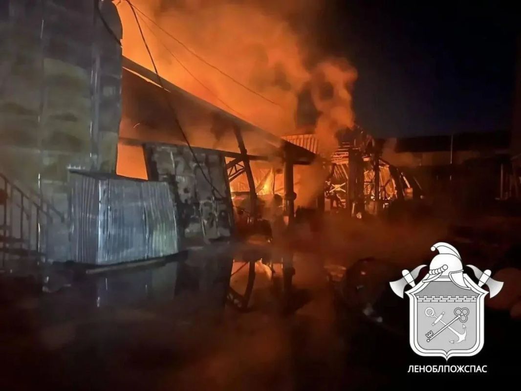 В Ленобласти полностью выгорел склад с красками